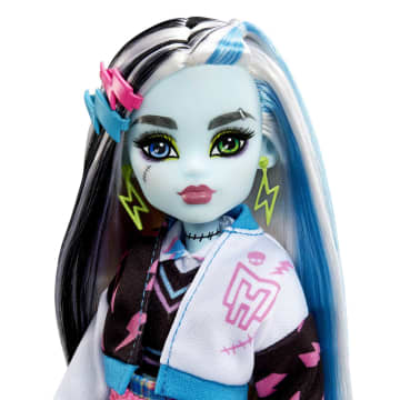 Monster High Κούκλα, Φράνκι Με Ζωάκι, Μπλε Και Μαύρα Μαλλιά Με Ανταύγιες