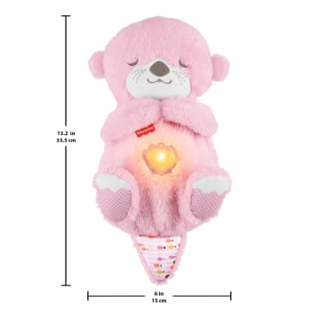 Fisher-Price Soothe 'n Snuggle Otter, Pink Plush Baby Toy, Sound Machine With Breathing Motion