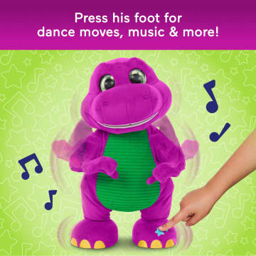 Fisher-Price Barney's World Dance Moves Music Barney Plush, 13-Inch Figure, Songs, Sounds, Lights & Soft Texture - Image 3 of 6