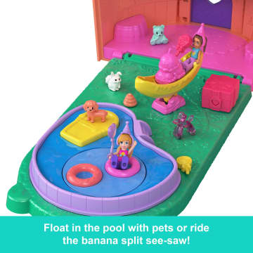 Polly Pocket Dolls And Playset, Gelato House With Elevator, Ice Cream Theme With 25+ Accessories Including Furniture And Pets