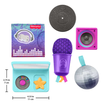 Fisher-Price Mini Me Moments DJ Gift Set, 6-Piece Sensory Baby Toys For Newborn Play - Image 6 of 6