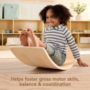 Fisher-Price Montessori Wooden Rockin’ Balance Board Learning Activity For Kids, 31.7 Inches - Image 2 of 5