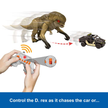 Jurassic World Rebirth Track N Chomp Distortus Rex & Vehicle, Remote Control, Lights & Growl & Chomp - Image 3 of 5