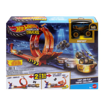 Hot Wheels Monster Trucks Pista de Brinquedo Troféu Bigfoot Giros Extremos - Imagen 6 de 6