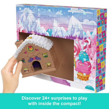 Polly Pocket Doll And Playset Advent Calendar, Diy Gingerbread House With Dollhouse Furniture, And 24+ Holiday Accessories