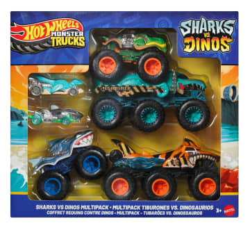 Hot Wheels Monster Trucks Vehículo de Juguete Shark vs Dino Multipack - Imagen 6 de 6