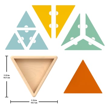 Fisher-Price Montessori Wooden Triangle Puzzle, Preschool Learning Toy, 10 Wood Pieces