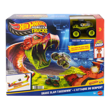 HOT WHEELS Monster Trucks SNAKE SLAM TAKEDOWN Playset | Mattel