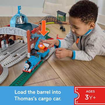 Thomas & Friends Load & Launch Barrel Delivery Set By Fisher-Price & Classic Motorized Toy Train - Imagem 2 de 6