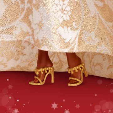 Barbie Signature 2025 Holiday Barbie Fashion Doll, Seasonal Collector, Black Hair With Silver & Gold Gown - Image 4 of 6