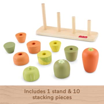 Fisher-Price Tiny Garden Wooden Veggie Stacker Toddler Activity Toy, 11 Wood Pieces - Image 5 of 6