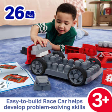 MEGA Bloks Build & Go Race Car Block Toy With Rolling Wheels (26 Pieces) For Kids - Image 2 of 6