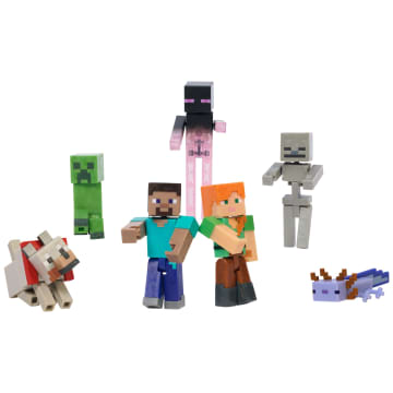 Minecraft World Builders Pack With 7 Action Figures in 3.25-Inch Scale, Starter Collection