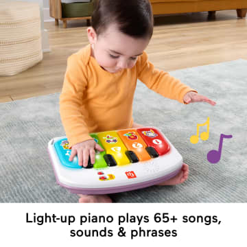 Fisher-Price Kick & Play Deluxe Sit-Me-Up Seat, Purple Monkey Baby Chair & Piano Learning Toy - Image 5 of 6