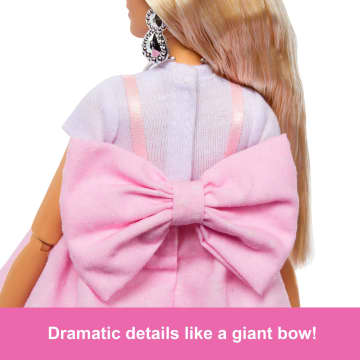 Barbie Deluxe Style Doll #3 in Pastel Pink Barbiecore Dress With Oversized Bow, Blond Hair - Image 3 of 6