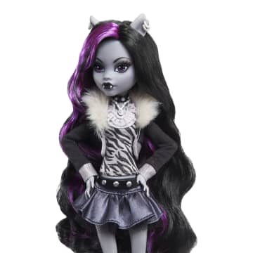 Monster High Reel Drama Clawdeen Wolf Collector Doll in Black And White, Reproduction With Poster