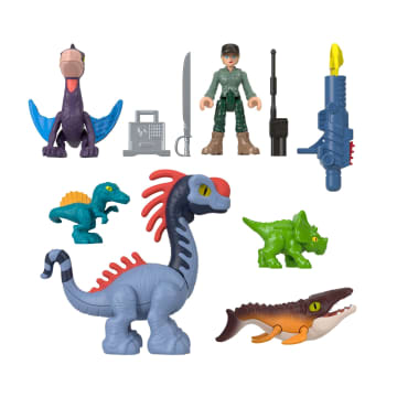 Imaginext Jurassic World Dinossauro de Brinquedo Rebirth Pacote de Dinos Terra, Ar e Mar - Imagen 4 de 6