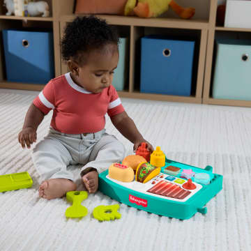 Fisher-Price Ríe y Aprende Andadera para Bebés Carro de Snacks 4 en 1