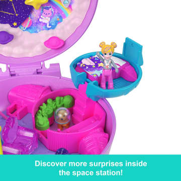 Polly Pocket Planet Polly Compact Playset With 1 Micro Doll And Pet Puppy, Travel Toy With Themed Accessories