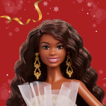 Barbie Signature 2025 Holiday Barbie Fashion Doll, Seasonal Collector, Black Hair With Silver & Gold Gown - Image 2 of 6