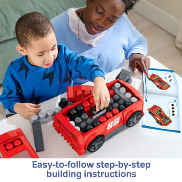 MEGA Bloks Build & Go Race Car Block Toy With Rolling Wheels (26 Pieces) For Kids - Image 4 of 6