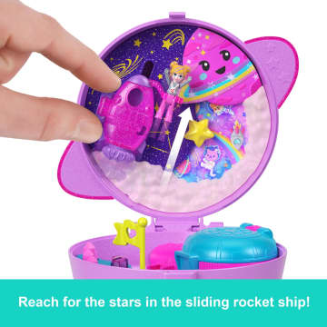 Polly Pocket Planet Polly Compact Playset With 1 Micro Doll And Pet Puppy, Travel Toy With Themed Accessories