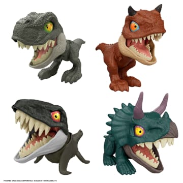 Jurassic World Mighty Little Biters Dinosaur Toy With Bite Action, Eye Change, Collectible Figure - Imagem 6 de 6