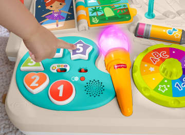 Table D'activités 4 En 1 Fisher-Price - Pour Bébés Dès 6 Mois - Plateau, Chevalet, Chansons Multilingues - Modèle JGW87
