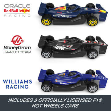 Hot Wheels Race Formula 1 Grand Prix Circuit Track Set With 3 1:64 Scale Die-Cast Toy Cars - Image 3 of 6