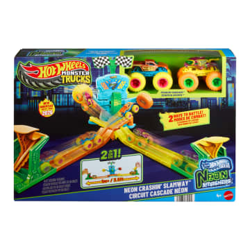 HOT WHEELS Monster Trucks NEON CRASHIN' SLAMWAY | Mattel