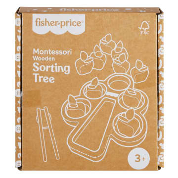 Fisher-Price Montessori Wooden Sorting Tree, Learning Toy & Play Tips For Toddlers, 12 Wood Pieces