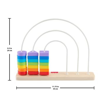 Fisher-Price Wooden Rainbow Bead Bar Maze, Baby & Toddler Developmental Toy, 1 Wood Piece - Image 6 of 6