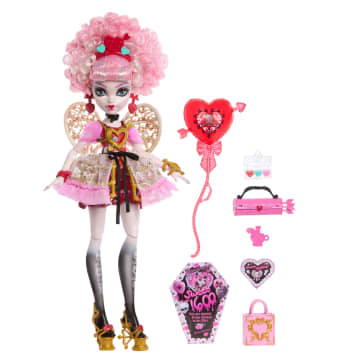 Poupées Monster High Anniversaire Sang-Sationnel Dans des Robes de Fête Avec des Accessoires Comme des Ballons et des Cadeaux - Imagen 4 de 9