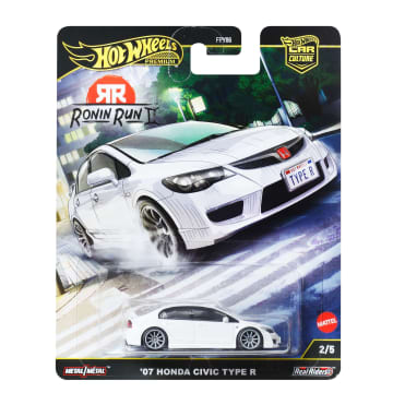 Hot Wheels Premium Car Culture Ronin Run 2 Honda Civic Fd2 Type-R 1:64 Scale Collectible Toy Vehicle