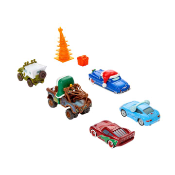 Disney And Pixar Cars Winter Die-Cast Multipack, Set Of 5 Toy Vehicles & 2 Plastic Accessories - Imagen 2 de 6