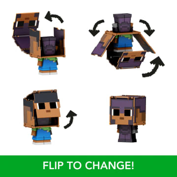 Minecraft Flippin’ Figs 2 Pack Action Figures, 2-in-1 Fidget Play, 3.75-inch Sunny & Ender Dragon