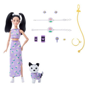 Barbie Fashion & Beauty Muñeca Looks Iguales Renee y Perrito - Imagen 6 de 6