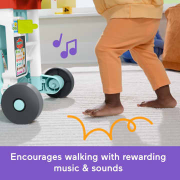 Fisher-Price Laugh & Learn 4-In-1 Snack Cart Walker Baby & Toddler Learning Toy With 14 Play Pieces