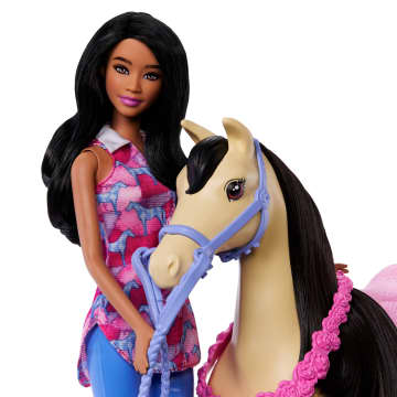 Barbie Doll & Horse Playset With 3 Dolls, 3 Horses & 24+ Accessories, includes Hair Styling Pieces - Image 5 of 6