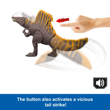 Jurassic World Rebirth Tail Thrasher Spinosaurus Action Figure, Dinosaur Toy With 2 Attack Moves - Imagen 4 de 6