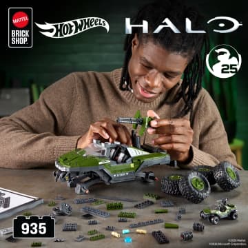 Mattel Brick Shop Hot Wheels Halo UNSC M12 Warthog Building Toy