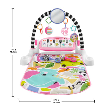 Fisher-Price Deluxe Kick & Play Palestra Per Neonati Rosa – Tappeto Attività Con Pianoforte Rimovibile E Smart Stages