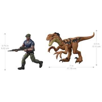 Jurassic World Rebirth Duncan Kincaid & Velociraptor Figures Pack, 3.75-Inch Scale - Image 2 of 5