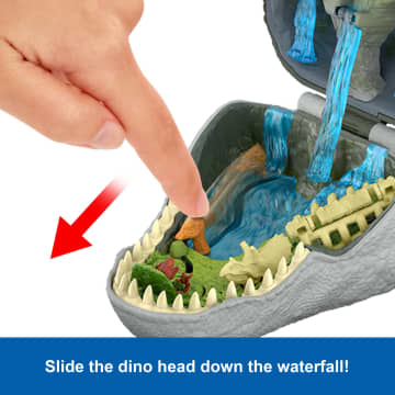 Jurassic World Rebirth Micro Adventure Playset Tyrannosaurus Rex Head, Interactive Features & Figures - Image 4 of 6