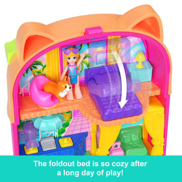 Polly Pocket Kitty Popsicle Resort Compact Playset With 1 Micro Doll And Pet Puppy, Travel Toy With Themed Accessories - Imagen 5 de 6