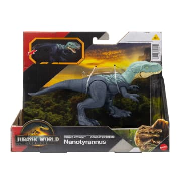 Jurassic World Rebirth Strike Attack Nanotyrannus Dinosaur Toy, Single Strike Action, Authentic & Posable - Imagem 6 de 6