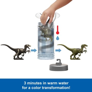 Jurassic World Dino Reveal Dinosaur Toys, Warm Water Uncovers Full Decoration, Unpack & Color Change - Imagen 2 de 6