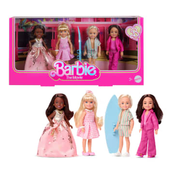 Barbie The Movie Chelsea Collectible 4-Pack Dolls, Includes Barbie, Ken, President Barbie, & Gloria Characters