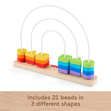 Fisher-Price Wooden Rainbow Bead Bar Maze, Baby & Toddler Developmental Toy, 1 Wood Piece - Image 5 of 6