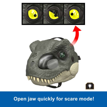 Jurassic World Rebirth T-Rex Rage N Roar Mask With Led Light Up Eyes Feature, 3 Level Effects - Image 5 of 6